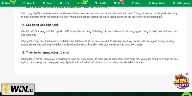 9Win không chịu trách nhiệm về lỗi kỹ thuật