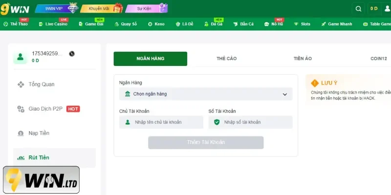Cách rút tiền đơn giản