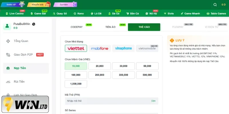 Nạp tiền bằng thẻ cào là phương pháp đơn giản dễ thực hiện