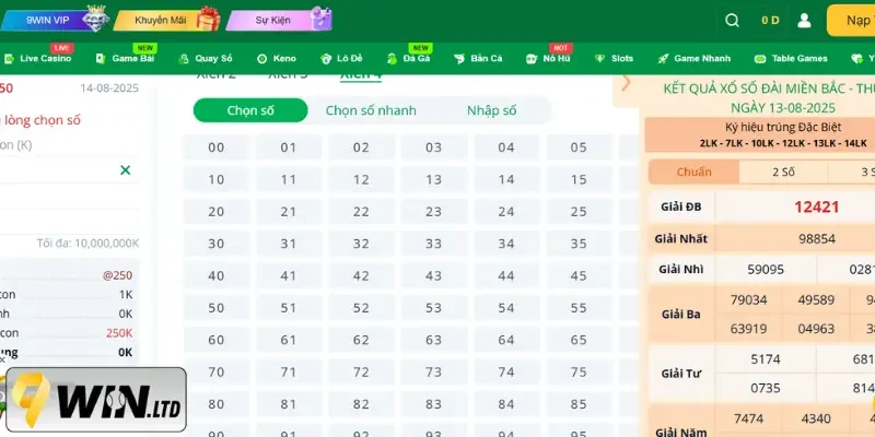 3 loại lô xiên phổ biến tại nhà cái 9Win