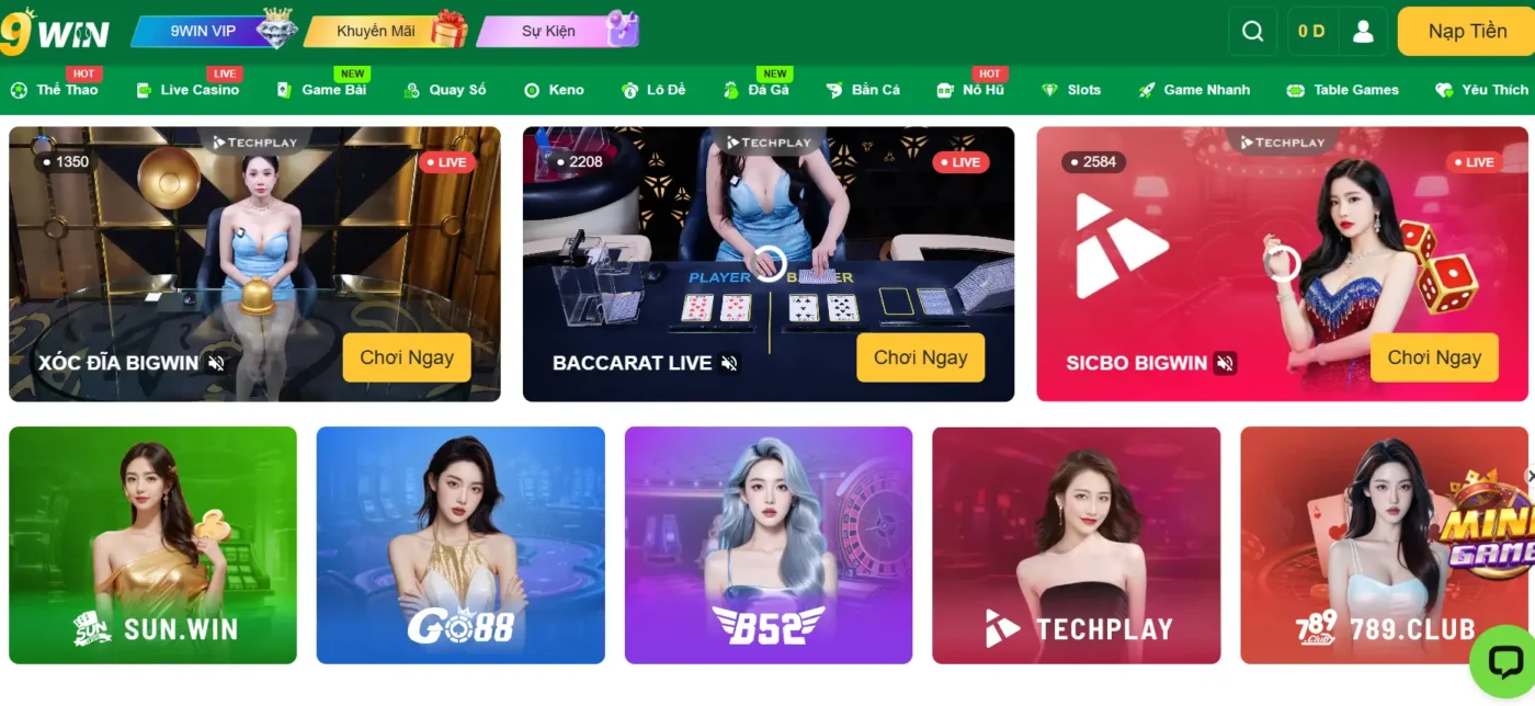 9Win sân chơi cá cược hấp dẫn nhất hiện nay