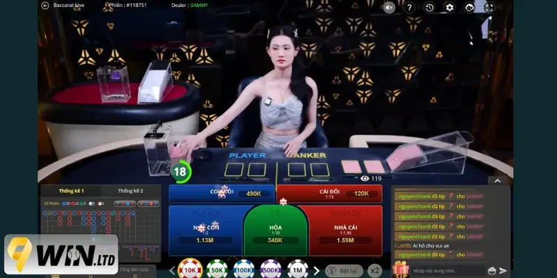 Baccarat trực tuyến là trò chơi bài kinh điển, phổ biến tại 9Win
