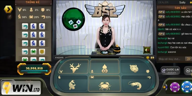 Bầu cua được 9Win đưa vào sảnh casino với bản livestream hiện đại