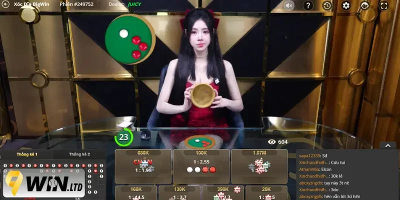 Giao diện Xóc đĩa xuất sắc nhất tại 9Win Live Casino