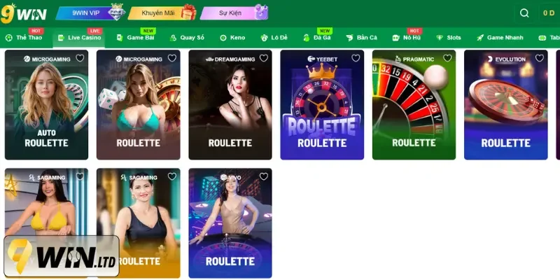 Roulette 9Win - Sân cá cược ăn tiền đỉnh cao mọi thời đại