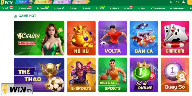 sảnh xổ số 9Win