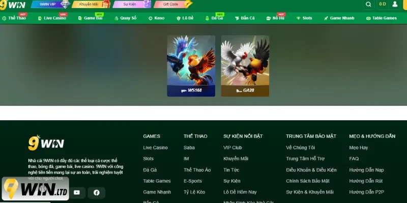 Thông tin sơ lược về đá gà 9Win