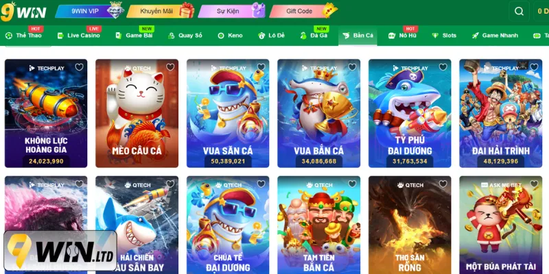 Tổng quan sảnh bắn cá 9Win